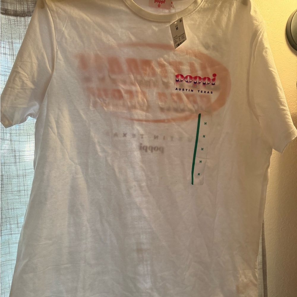 Poppi White Tee with hot pink Accents target